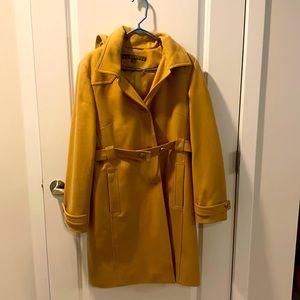 Kenneth Cole Wool coat with removable hood and belt